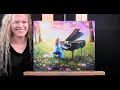 PIANO IN THE PARK-Learn How to Draw & Paint with Acrylics-Beginner Easy Lesson Paint and Sip at Home