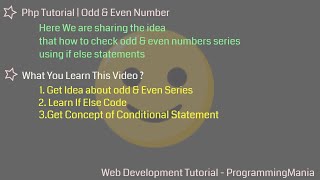 Php Tutorial | Odd & Even Numbers | ProgrammingMania