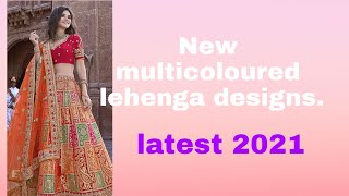 beautiful multicoloured lehenga designs.3d banarsi lehnga for 2021