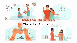 Raksha Bandhan Animation After Effects Templates | Flat Character Indian Festival | रक्षाबंधन स्पेशल