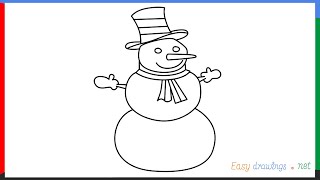 How To Draw A Snowman Step by Step for Beginners | Snowman Drawing