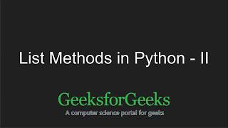 Python Programming Tutorial | List Methods - Part 2 | GeeksforGeeks