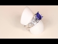 Exceptional Tanzanite Three Stone Ring