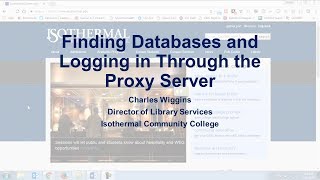Finding Databases and Logging in Through the Proxy Server
