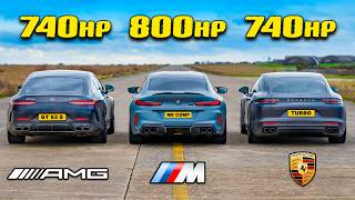 BMW M8 v Panamera v GT 4-Door: 800hp DRAG RACE