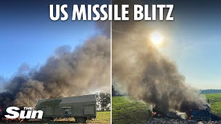 Moment 'US missiles strike INSIDE Russia blasting rocket launchers Putin is using to pound Kharkiv'