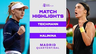 Jil Teichmann vs. Anhelina Kalinina | 2022 Madrid Quarterfinal | WTA Match Highlights