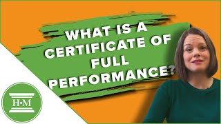 What is a Certificate of Full Performance | Completing Your Consumer Proposal