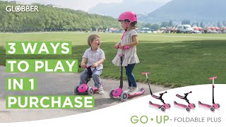 GO•UP FOLDABLE PLUS scooter with seat for toddlers aged 15M - 7Y+ with a 100% tool-less design