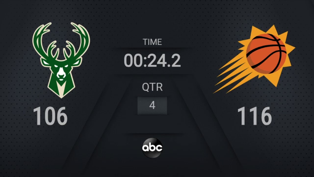 Bucks @ Suns Game 2 | #NBAFinals On ABC Live Scoreboard - Win Big Sports