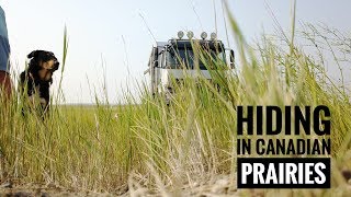 Driving through canadian Prairies in 4X4 Truck