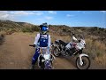 I almost flew off a cliff while riding with Josh. Fun ride on the XRV750 Africa Twin and Kayo K4.