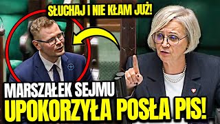 AWANTURA W SEJMIE! MARSZAŁEK SEJMU UJAWNIŁA KŁAMSTWA POSŁA PIS! POTRAKTOWAŁA GO JAK UCZNIAKA!