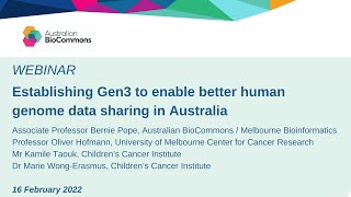 WEBINAR: Establishing Gen3 to enable better human genome data sharing in Australia