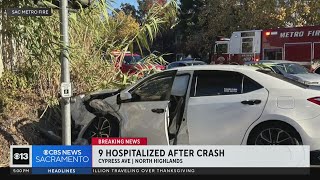 9 hospitalized in Sacramento area crash on Thanksgiving