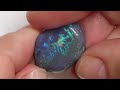 17.0 cts australian black opal lightning ridge rough nobby script pattern