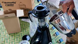 Butterfly Rapid 750 W Juicer Mixer Grinder 4 Jars, Black Unboxing