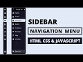 Modern side navigation menu bar using HTML CSS & JavaScript.