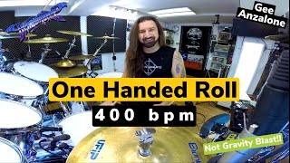 [ GEE ANZALONE ] One Handed Stroke Roll 400 Bpm  - Dragonforce Drummer