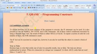 CH-5 QBASIC -programming Construct, Part -1