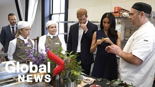 Prince Harry and Meghan Markle get a taste of native Australian food