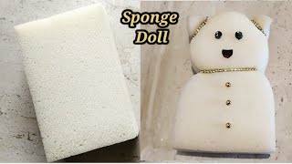 Sponge Doll | Teddy bear | easy craft for kutties | How to make easy teddy bear at home with sponge