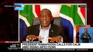 President Ramaphosa calls for calm amid rise in COVID-19 infections