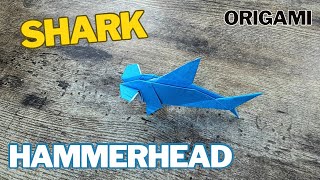 ORIGAMI HAMMERHEAD SHARK EASY TUTORIAL | HOW TO MAKE PAPER SHARK HAMMERHEAD ORIGAMI STEP BY STEP