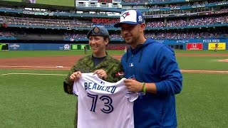 HOU@TOR: Sergeant Beaulieu recognized by Blue Jays