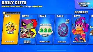 😛AMAZING DAILY GIFTS STREAK IS HERE??!!🤯🎁 COMPLETE NEW FREE REWARDS✅😎 | Brawl St