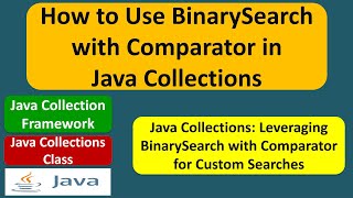 How to Use BinarySearch with Comparator in Java Collections | Java Collection Framework