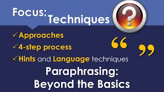 Language Tip: Paraphrasing (Beyond the  Basics): Techniques