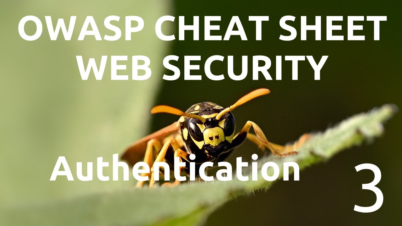 Simplifying OWASP Cheat Sheet - Authentication - Part 3 - YouTube