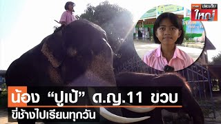 น้อง“ปูเป้”ด.ญ.11 ขวบ ขี่ช้างไปเรียนทุกวัน | TNN ประเด็นใหญ่ 20-07-2565