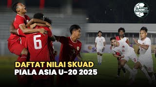 Daftar Nilai Skuad Piala Asia U-20 2025 - Timnas U-20 Indonesia Masuk 10 Besar