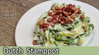 Mashed Potatoes with curly endive, cheese and bacon |  Stamppot | Traditional Dutch Food