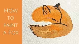 How to paint a sleeping fox in watercolours