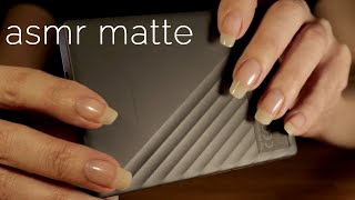 [ASMR] Scratchy Tapping on 4 Matte Objects ✧ Plastic, Glass, Cardboard, Metal (NO TALKING)