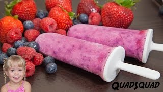 Healthy Berry Popsicle Recipe for Kids - Ice Lolly Summer Treat by QuadSquad