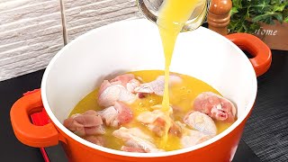 Skip frying! Cook your chicken in boiling orange juice for an incredible recipe!