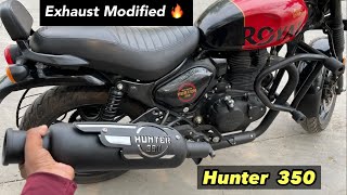 Hunter 350 Royal Enfield Exhaust Change 🔥| Hunter 350 Exhaust Modified |