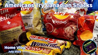 Americans Try Canadian Snacks | Home Vlog | July 2023