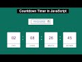 Create a Countdown Timer in JavaScript | Javascript Countdown Timer | Simple Countdown Timer