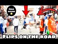 Flip in Public 🥰 |  Crazy flips Reactions|