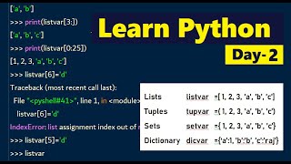 Learn Python Day02 with practical's | Python programming with source code explained | Highblix