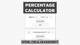 Percentage Calculator | HTML, CSS and JavaScript