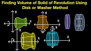 Finding Volume of Solid of Revolution Using Circular Disk or Washer Method Part 2 (Live Stream)