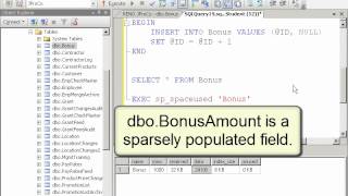 SQL2008DevVol3 Lab4 1 SparseDataOptionGoodVideo