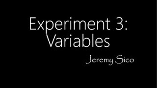 Python Experiment 3: Variables