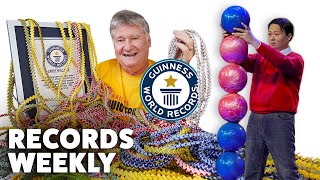 Bowling Ball Stacking and Longest Gum Wrapper Chain | Records Weekly - Guinness World Records